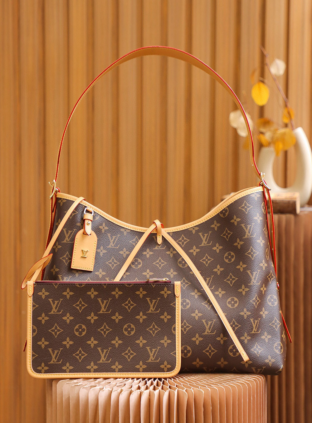 Louis Vuitton CarryAll MM Bag Monogram with Gold Hardware