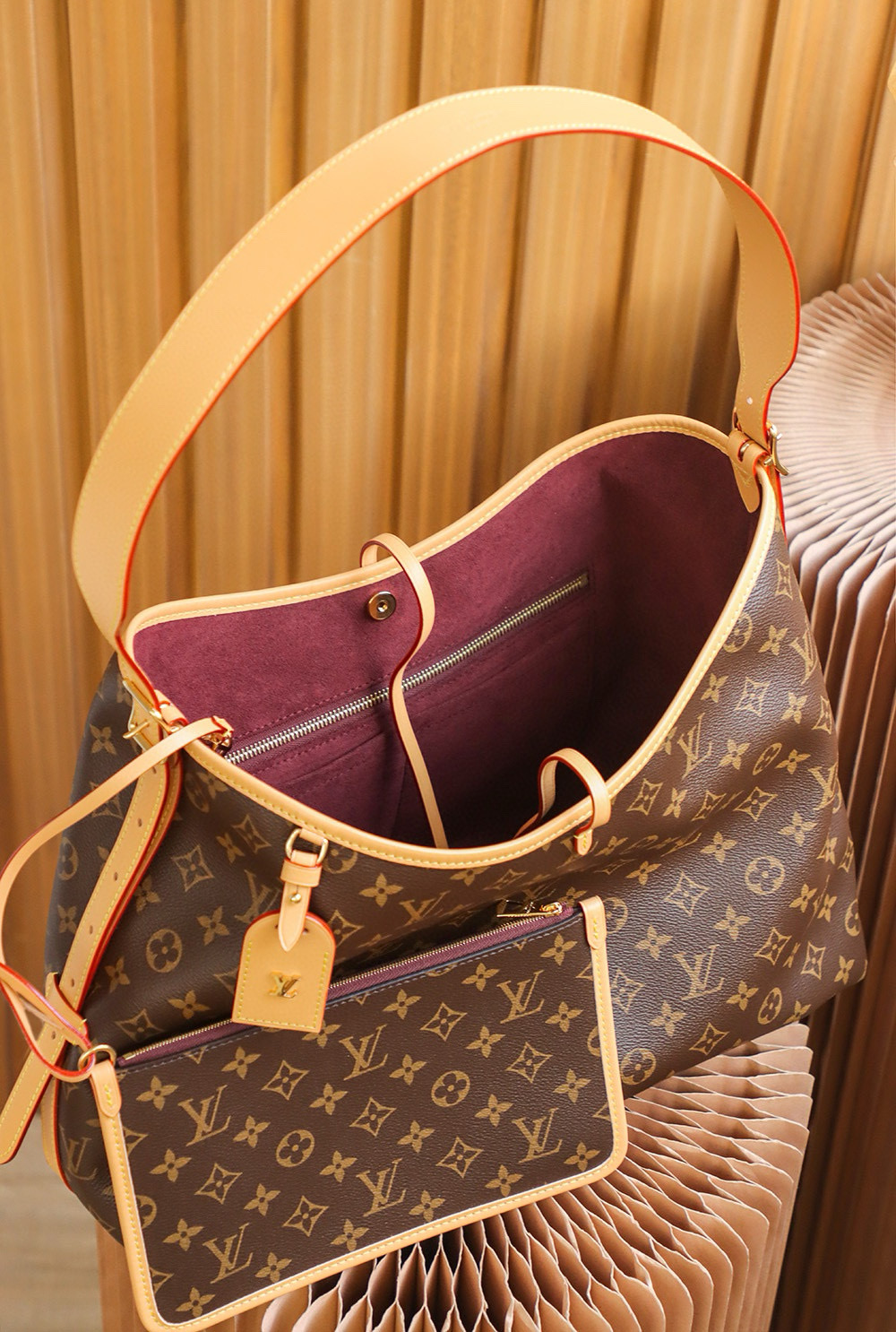 Louis Vuitton CarryAll MM Bag Monogram with Gold Hardware