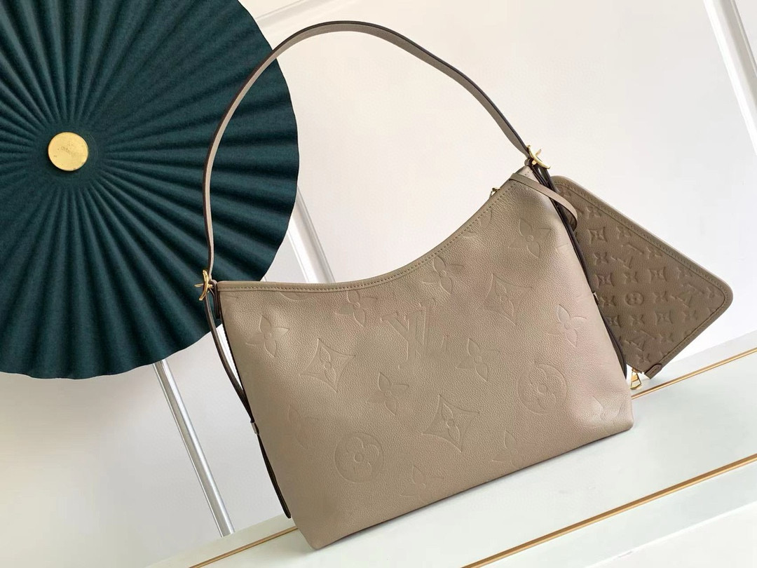 Louis Vuitton CarryAll MM Bag Dove with Gold Hardware