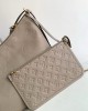 Louis Vuitton CarryAll MM Bag Dove with Gold Hardware