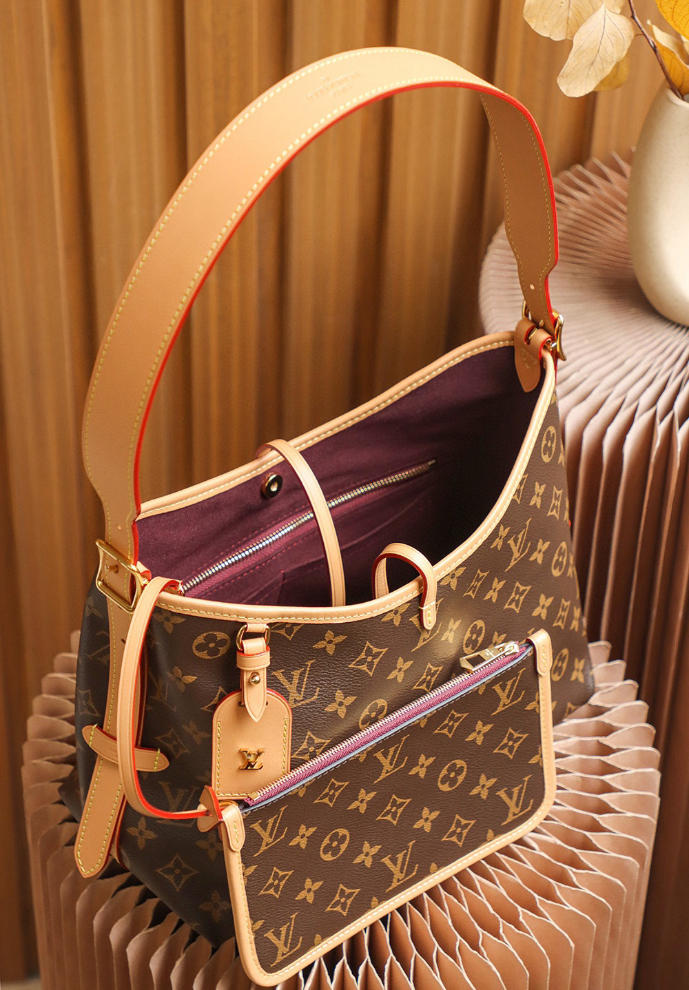 Louis Vuitton CarryAll PM Bag Monogram with Gold Hardware