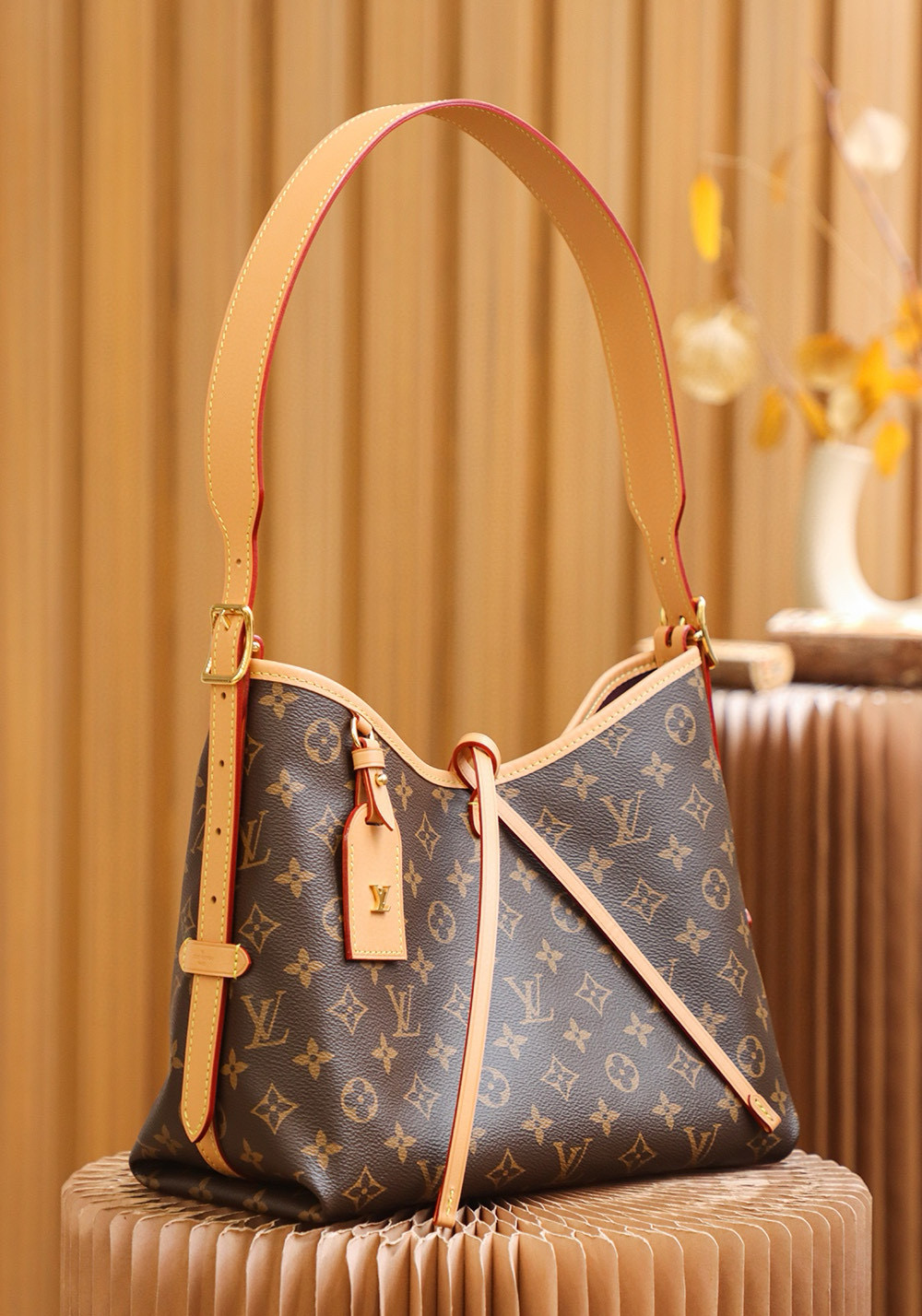 Louis Vuitton CarryAll PM Bag Monogram with Gold Hardware