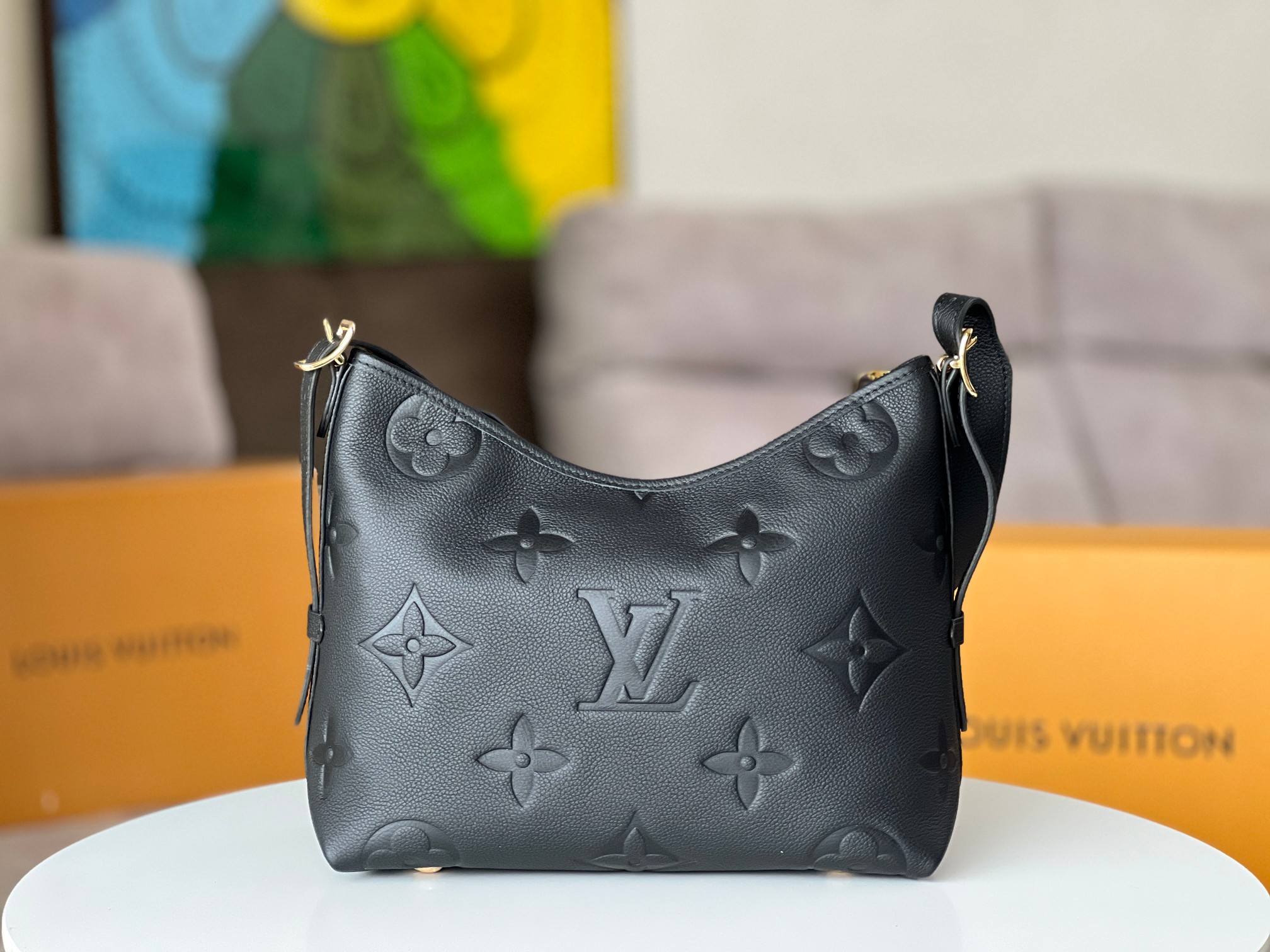 Louis Vuitton CarryAll PM Bag Black with Gold Hardware