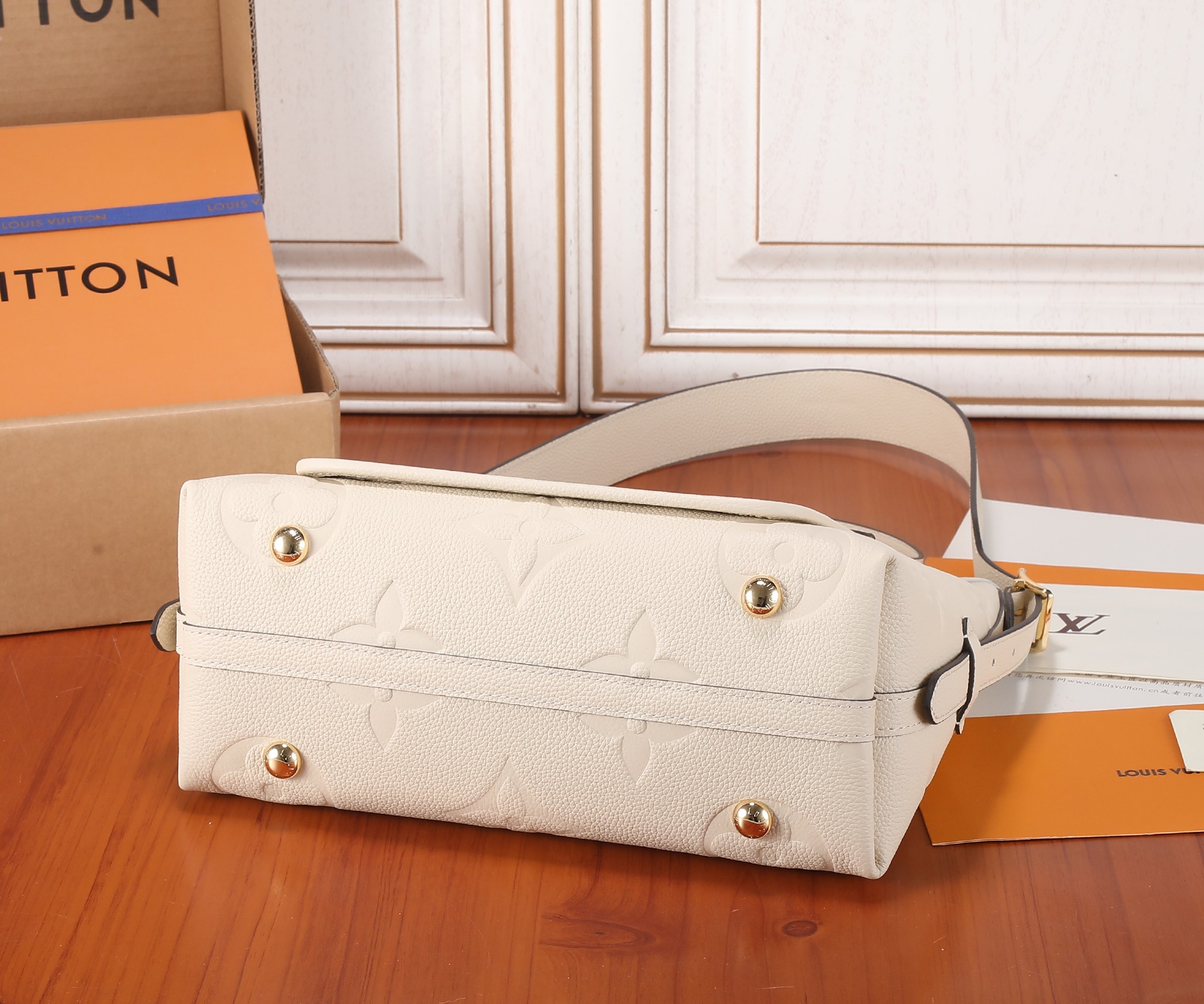 Louis Vuitton CarryAll PM Bag Cream with Gold Hardware