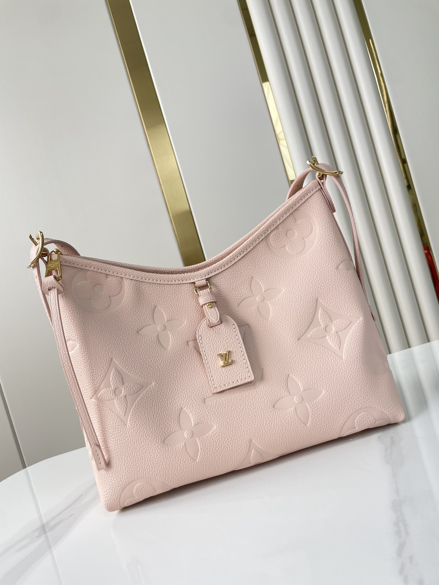 Louis Vuitton CarryAll PM Bag Light Pink with Gold Hardware