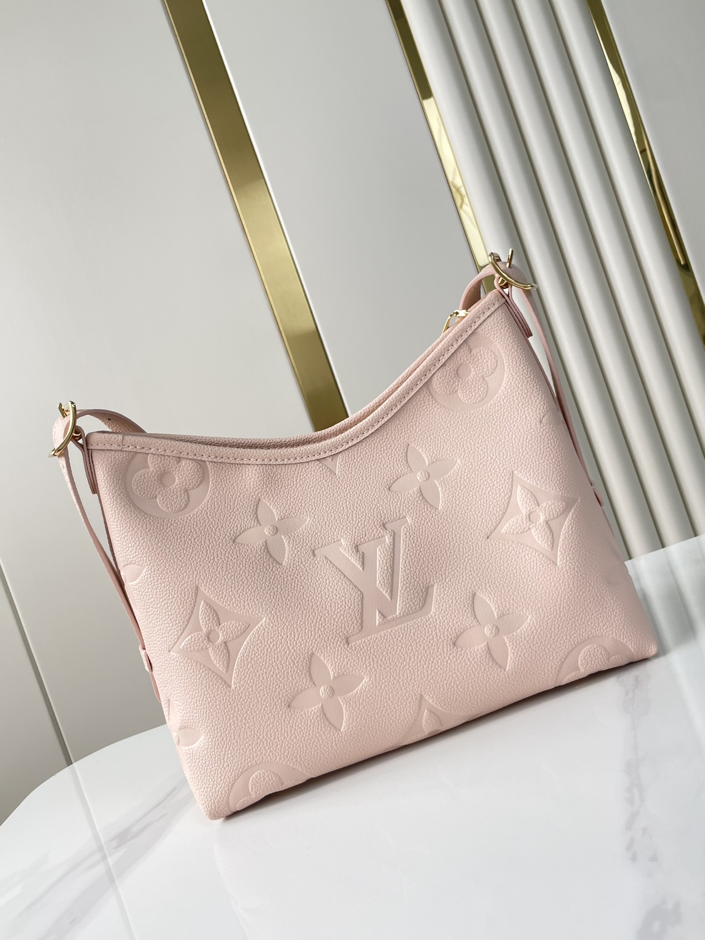 Louis Vuitton CarryAll PM Bag Light Pink with Gold Hardware