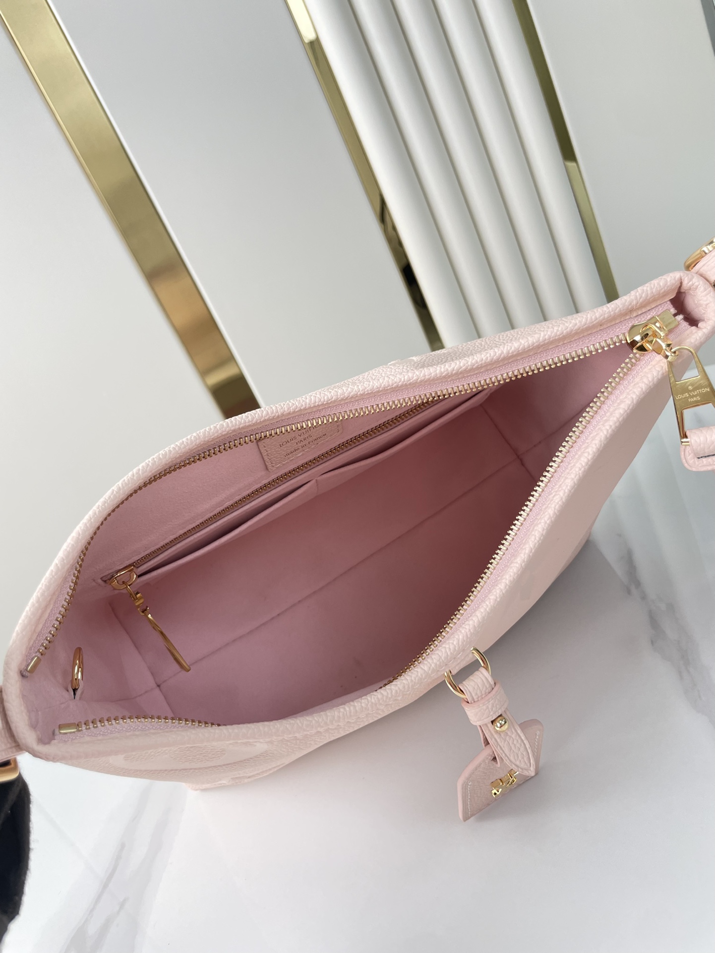 Louis Vuitton CarryAll PM Bag Light Pink with Gold Hardware