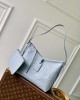 Louis Vuitton CarryAll PM Bag Light Blue with Silver Hardware