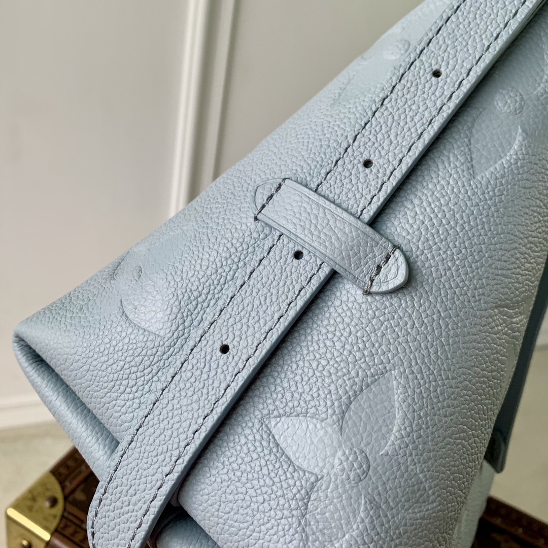 Louis Vuitton CarryAll PM Bag Light Blue with Silver Hardware