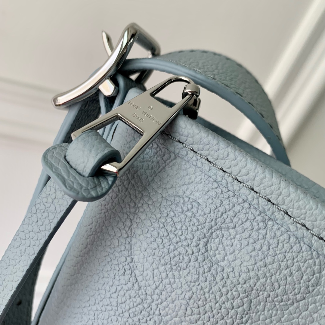 Louis Vuitton CarryAll PM Bag Light Blue with Silver Hardware