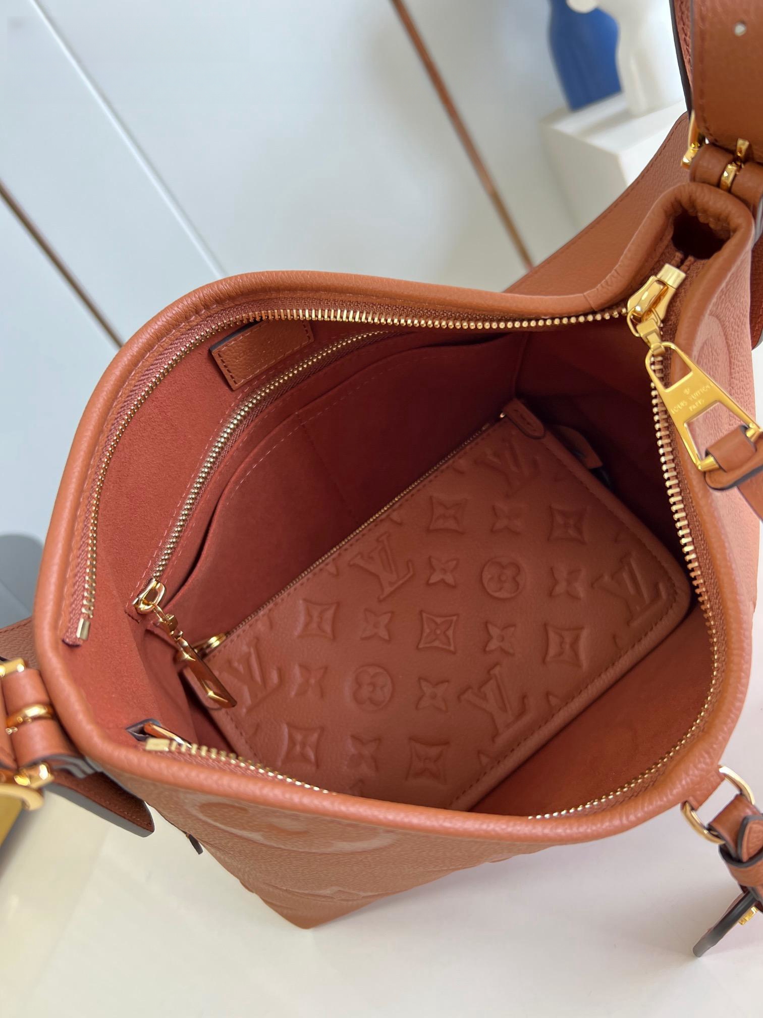 Louis Vuitton CarryAll PM Bag Cognac Brown with Gold Hardware