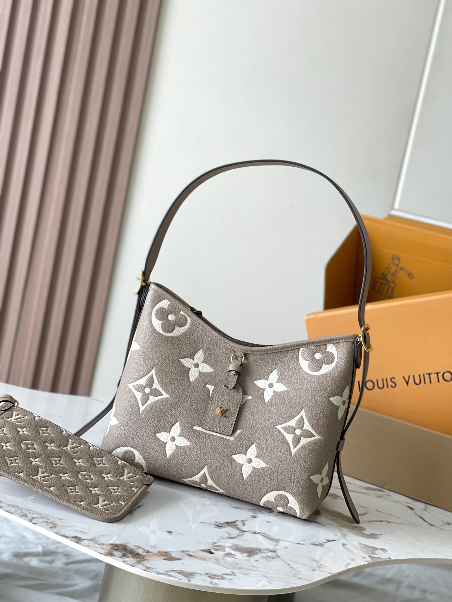 Louis Vuitton CarryAll PM Bag Dove/Cream with Gold Hardware