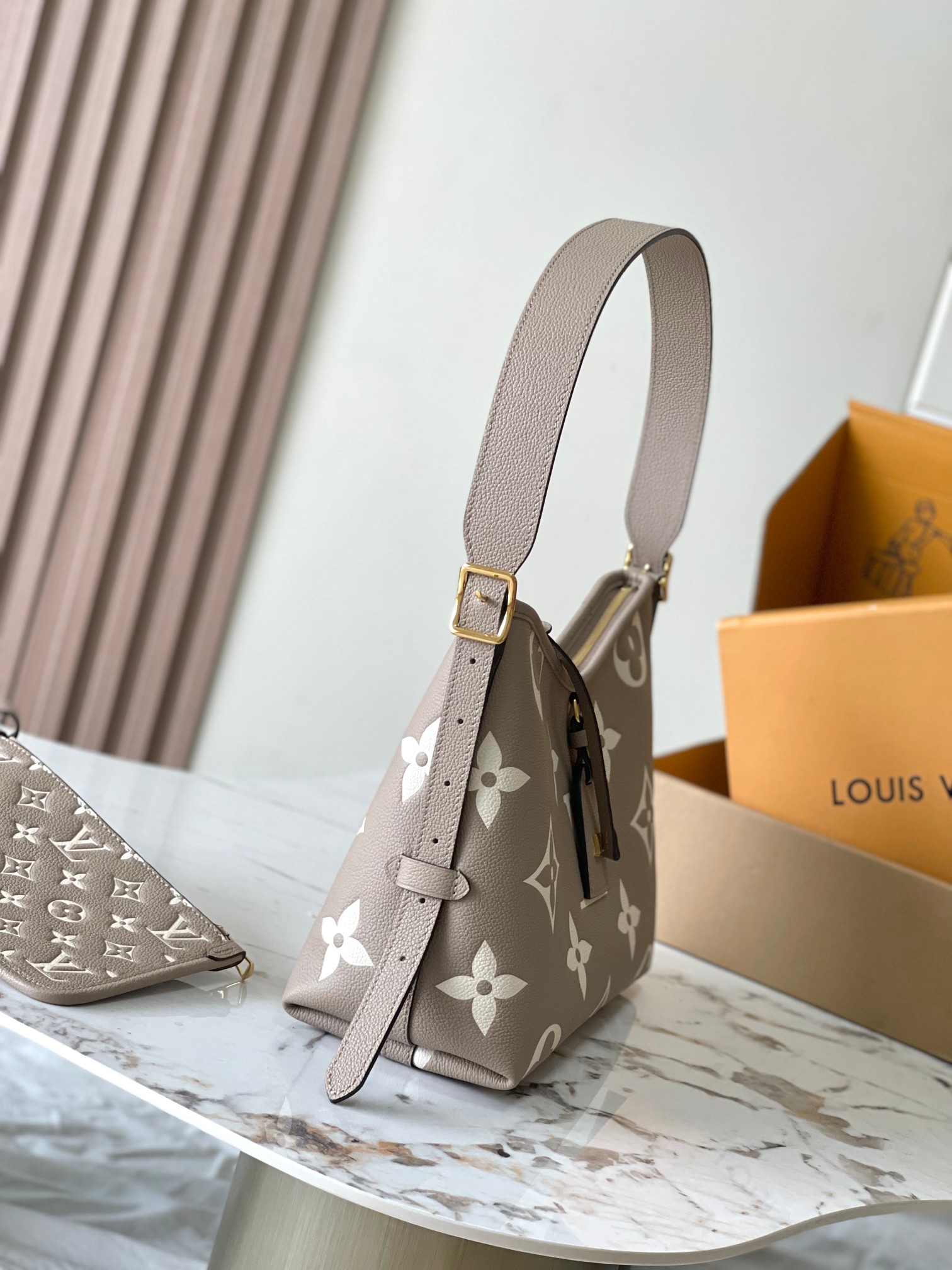 Louis Vuitton CarryAll PM Bag Dove/Cream with Gold Hardware