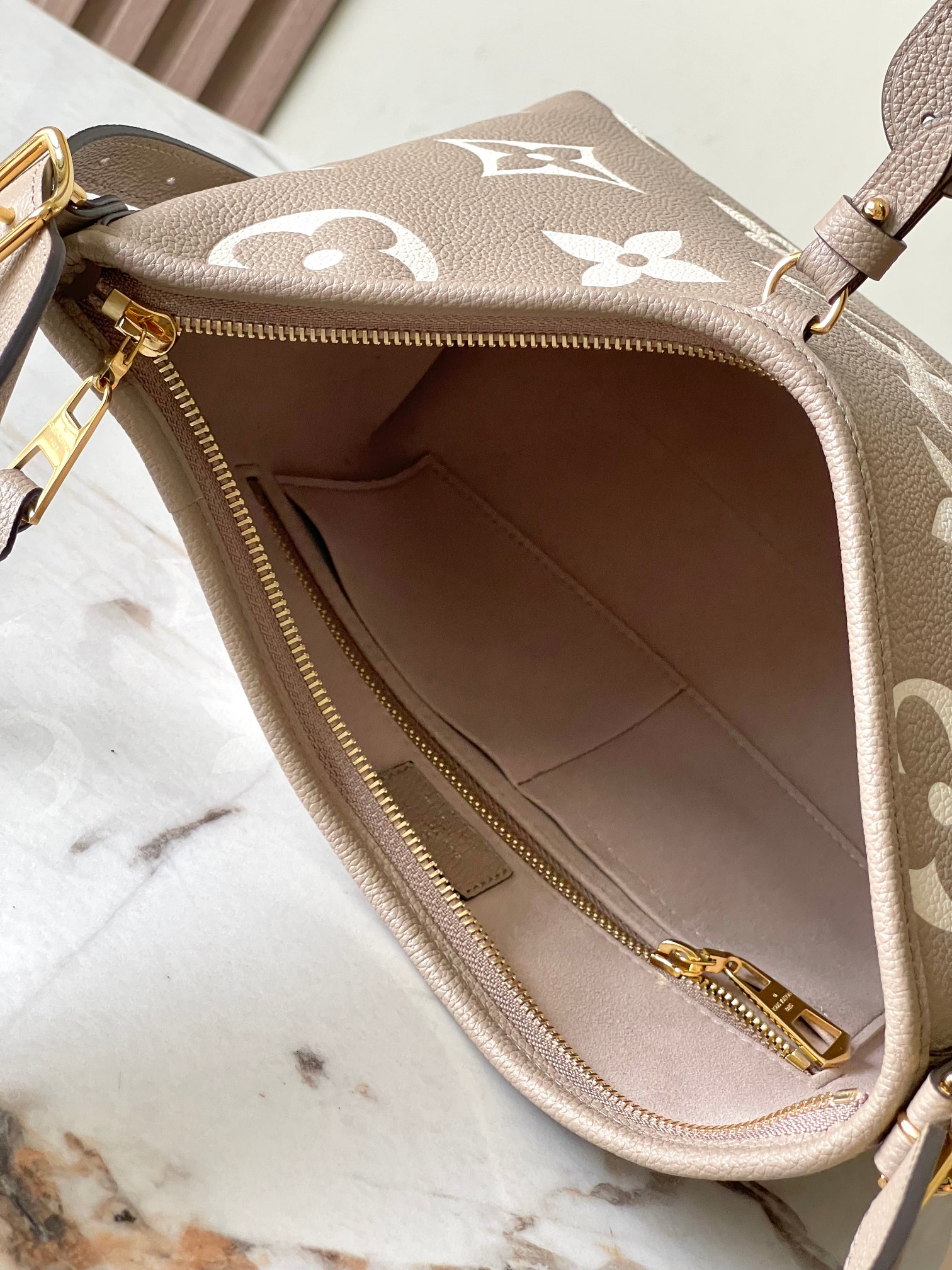 Louis Vuitton CarryAll PM Bag Dove/Cream with Gold Hardware