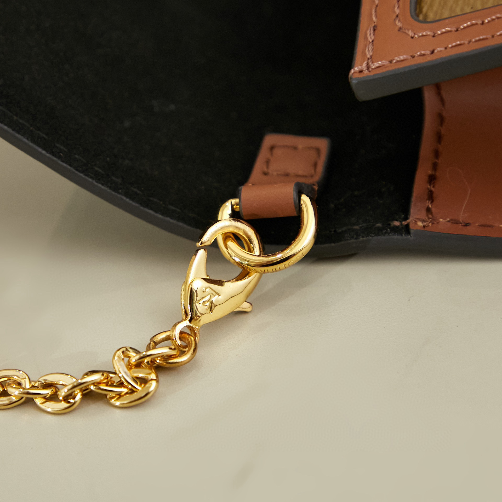 Louis Vuitton Dauphine Chain Wallet Bag Monogram with Gold Hardware