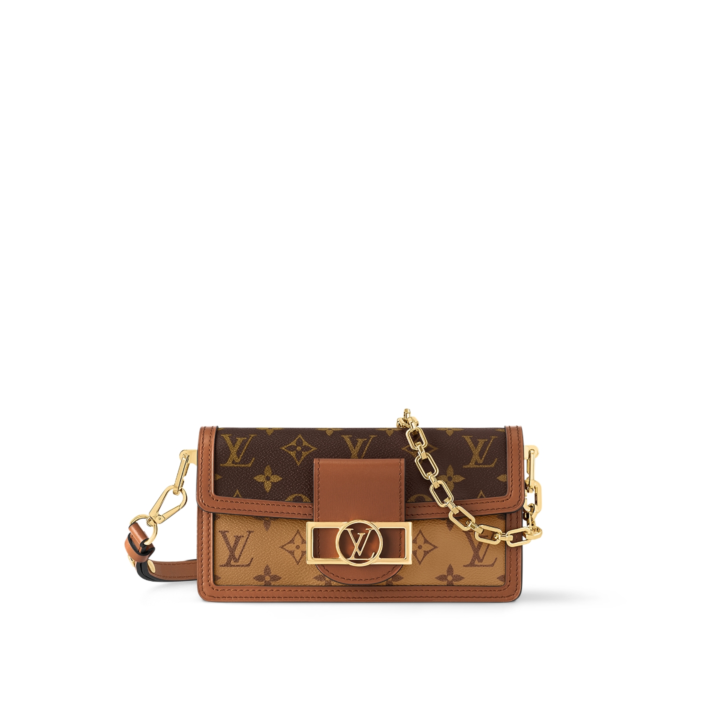 Louis Vuitton Dauphine EastWest Bag Monogram with Gold Hardware