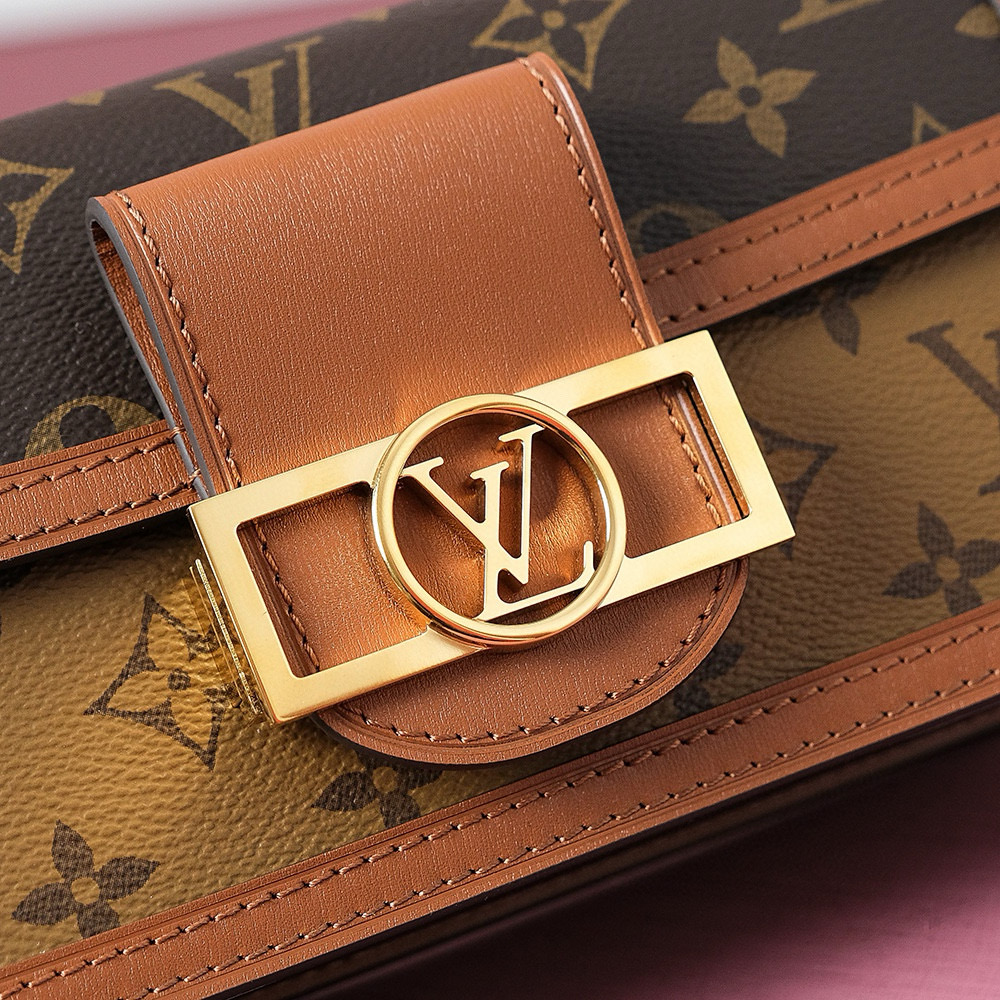 Louis Vuitton Dauphine EastWest Bag Monogram with Gold Hardware