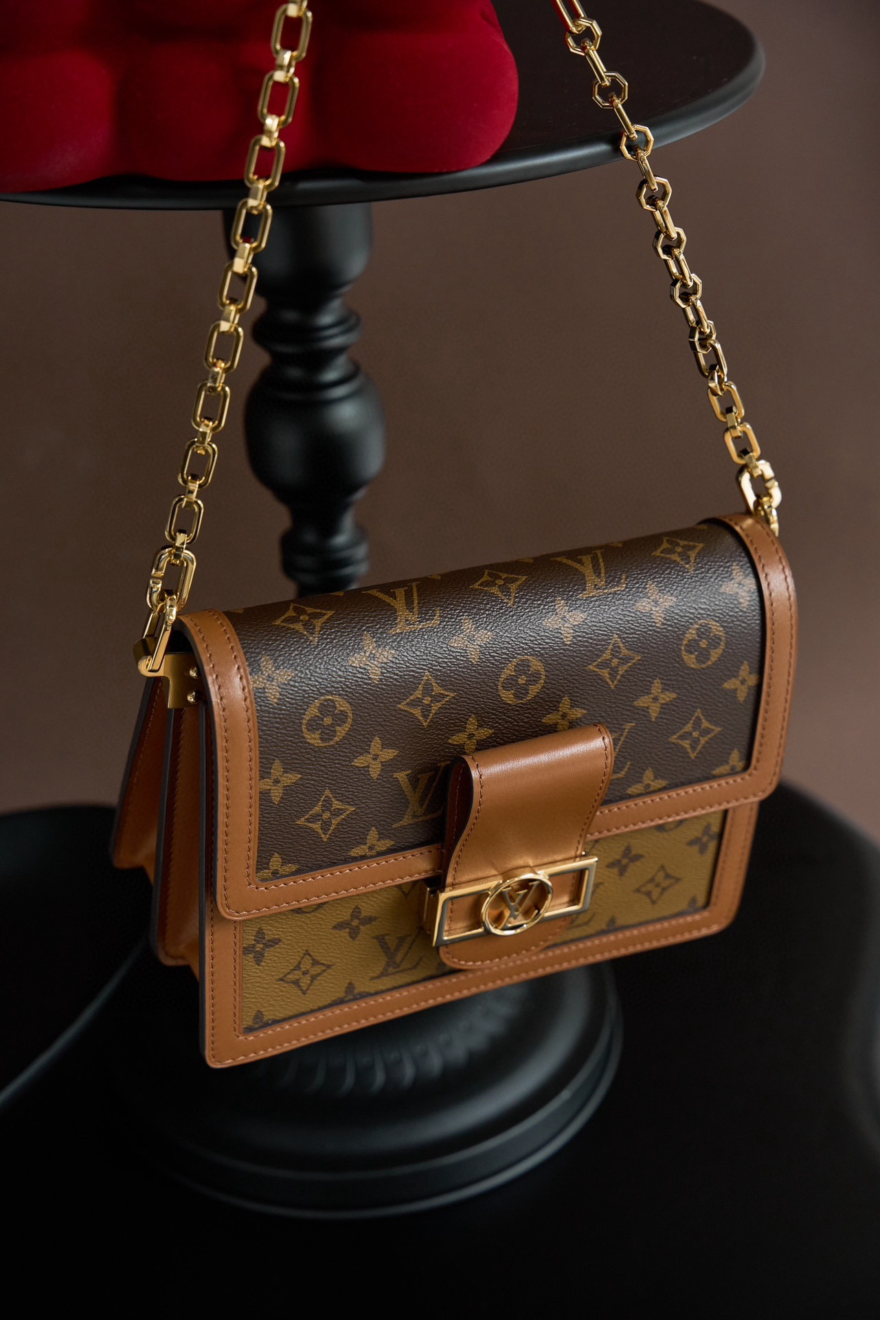 Louis Vuitton Dauphine MM Bag Monogram with Gold Hardware