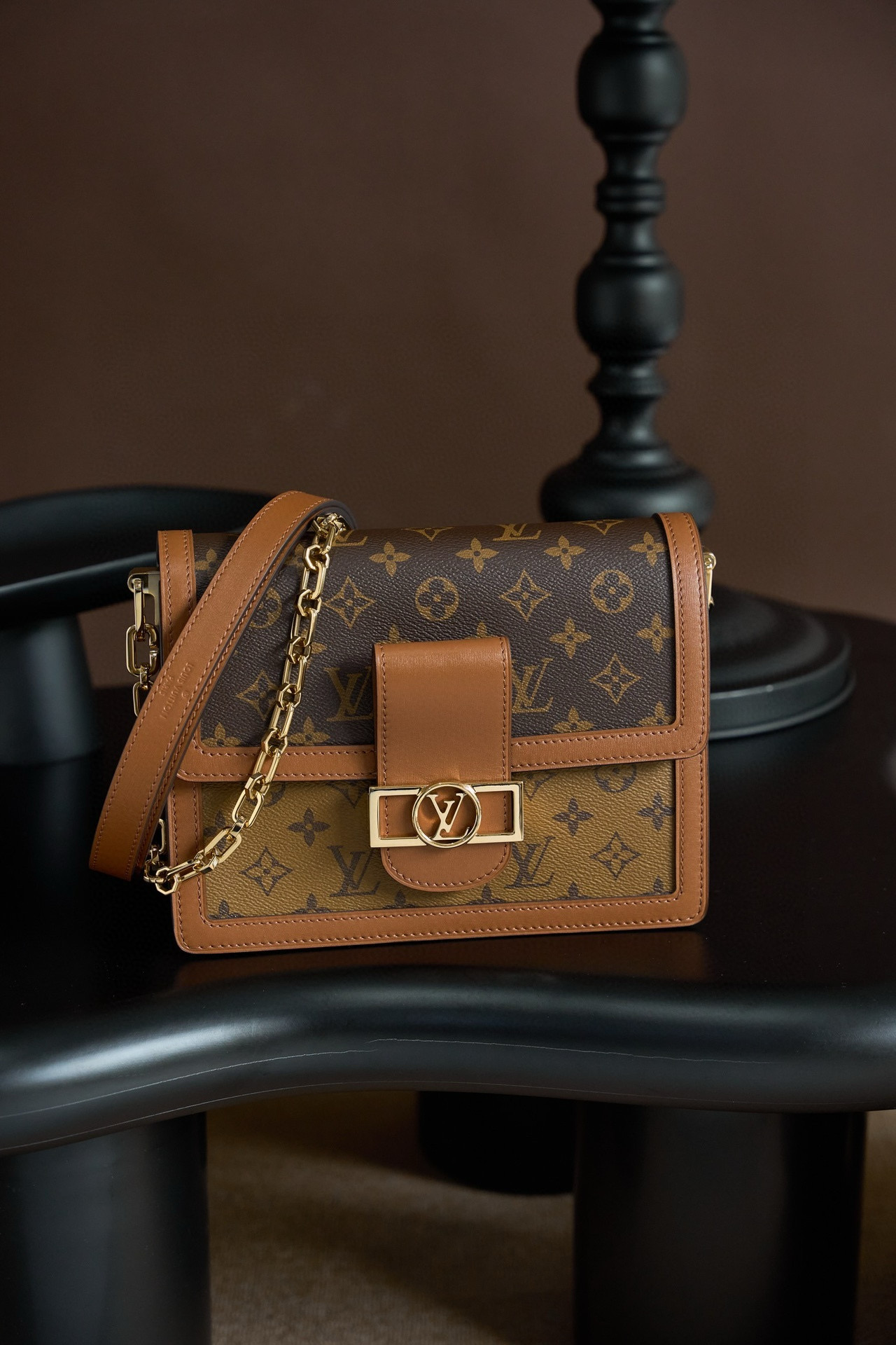 Louis Vuitton Dauphine MM Bag Monogram with Gold Hardware