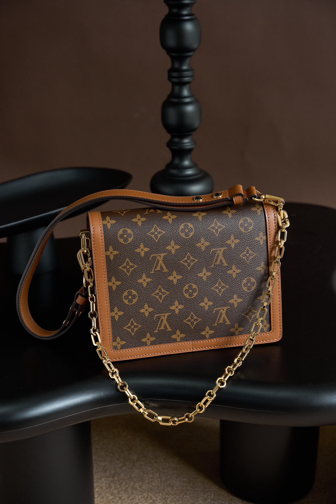 Louis Vuitton Dauphine MM Bag Monogram with Gold Hardware