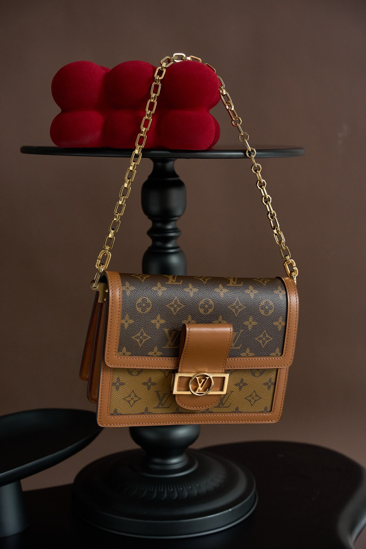 Louis Vuitton Dauphine MM Bag Monogram with Gold Hardware