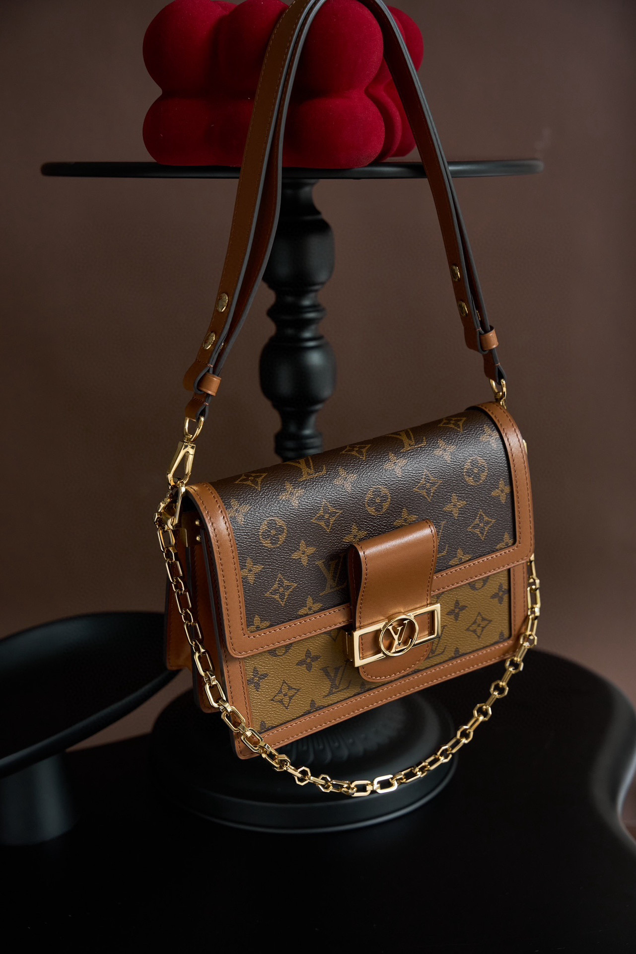 Louis Vuitton Dauphine MM Bag Monogram with Gold Hardware