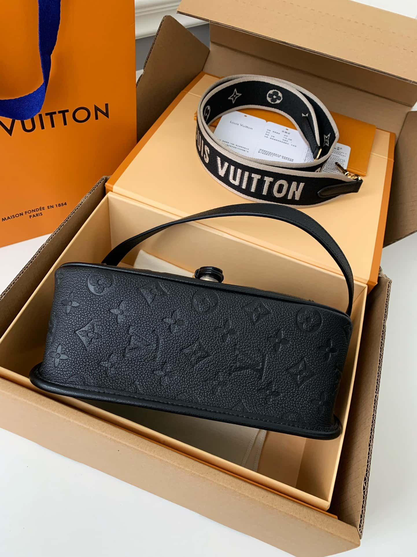 Louis Vuitton Diane Baguette Bag Black with Gold Hardware