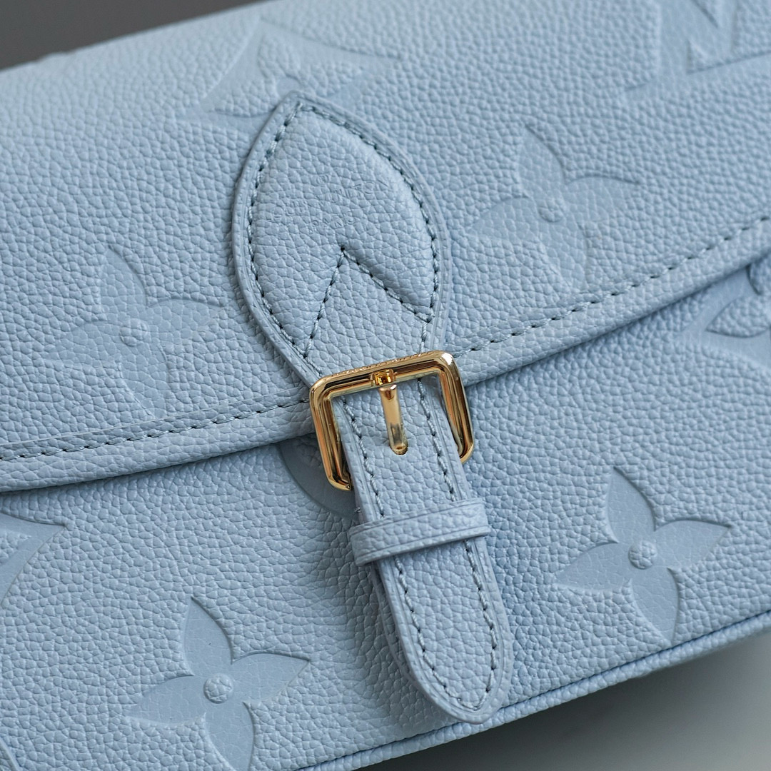 Louis Vuitton Diane Baguette Bag Blue Hour with Gold Hardware