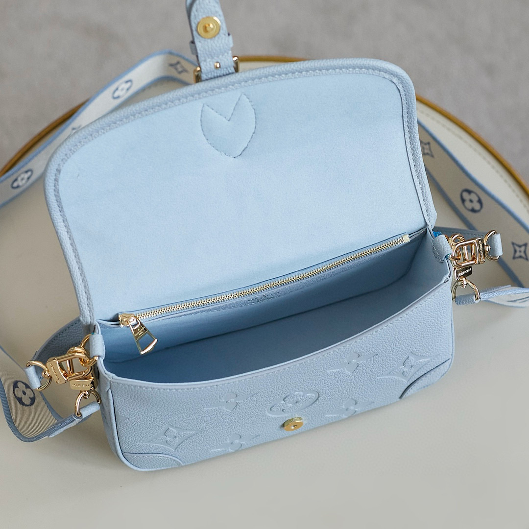 Louis Vuitton Diane Baguette Bag Blue Hour with Gold Hardware