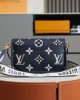 Louis Vuitton Diane Baguette Bag Navy Blue/Cream with Gold Hardware