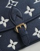 Louis Vuitton Diane Baguette Bag Navy Blue/Cream with Gold Hardware