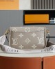 Louis Vuitton Diane Baguette Bag Navy Dove/Cream with Gold Hardware