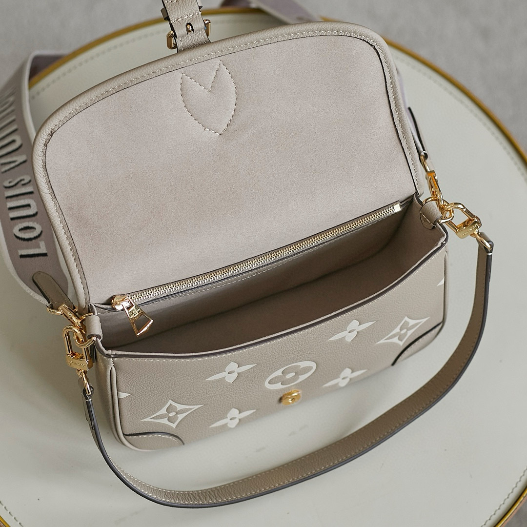 Louis Vuitton Diane Baguette Bag Navy Dove/Cream with Gold Hardware