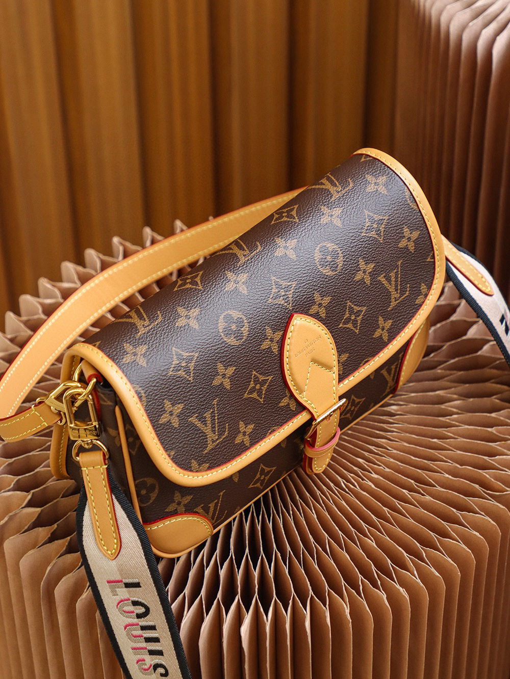 Louis Vuitton Diane Baguette Vintage Bag Monogram with Gold Hardware