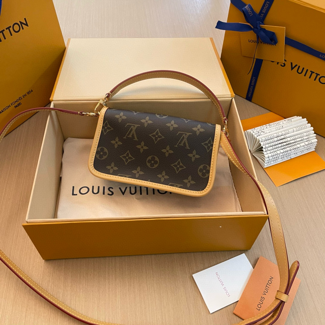 Louis Vuitton Diane Nano Baguette Bag Monogram with Gold Hardware