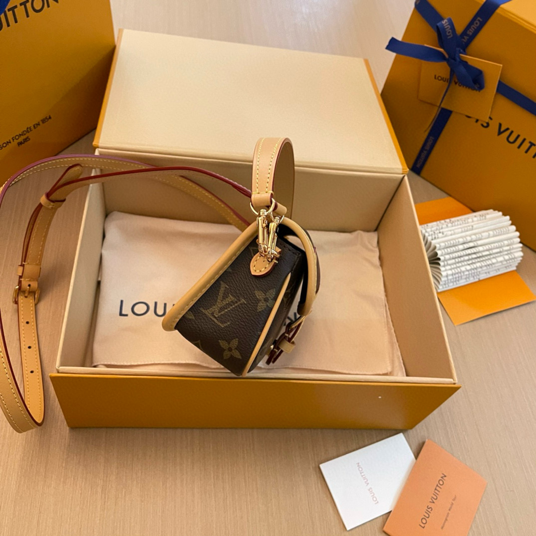 Louis Vuitton Diane Nano Baguette Bag Monogram with Gold Hardware