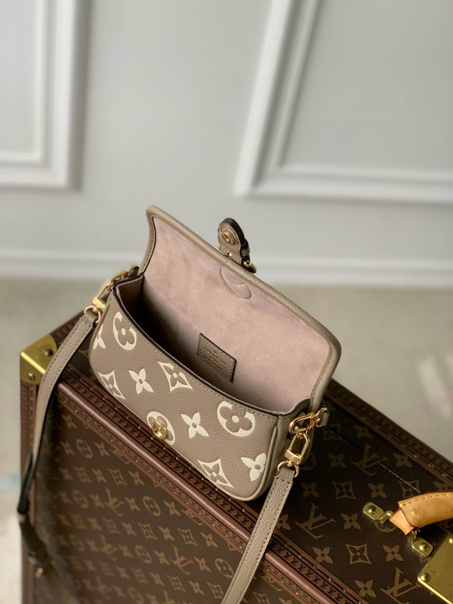 Louis Vuitton Diane Nano Baguette Bag Tourterelle Beige/Cream with Gold Hardware