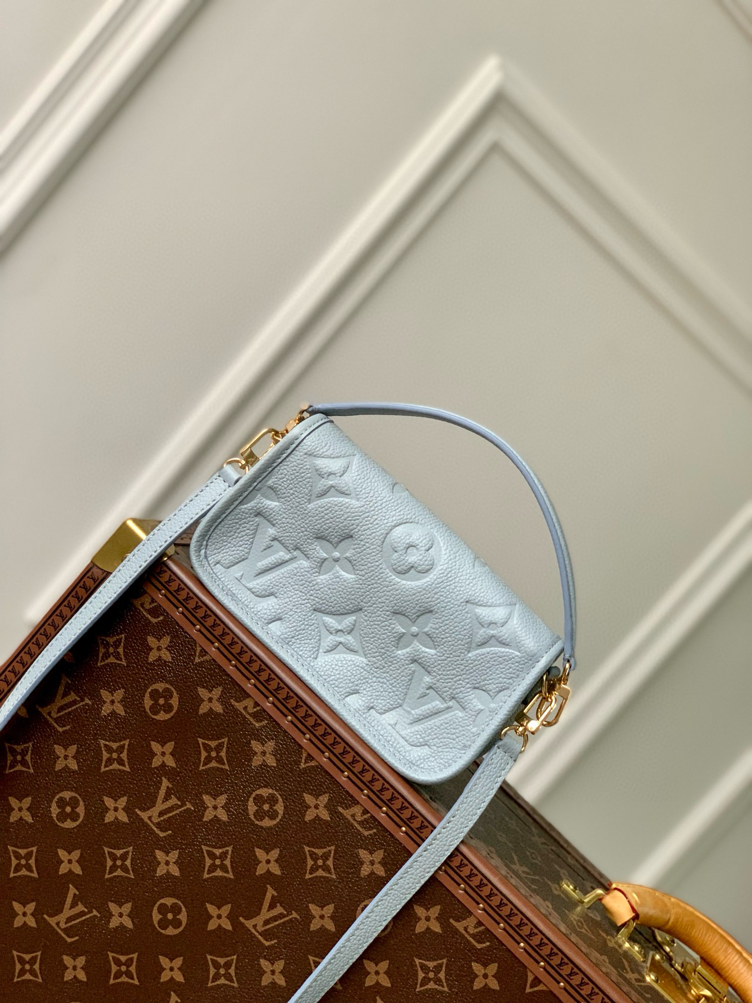 Louis Vuitton Diane Nano Baguette Bag Olympe Blue with Gold Hardware