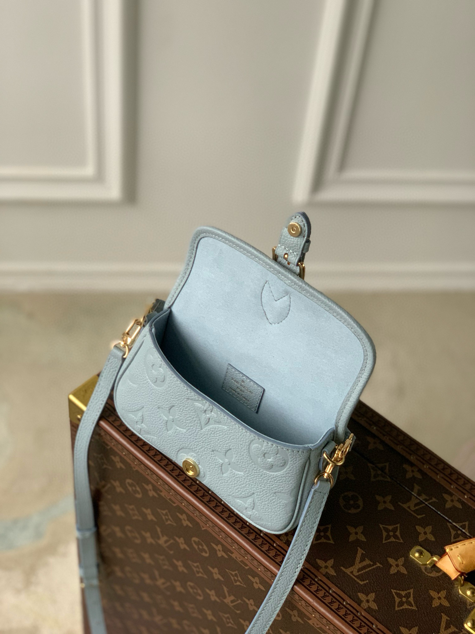 Louis Vuitton Diane Nano Baguette Bag Olympe Blue with Gold Hardware