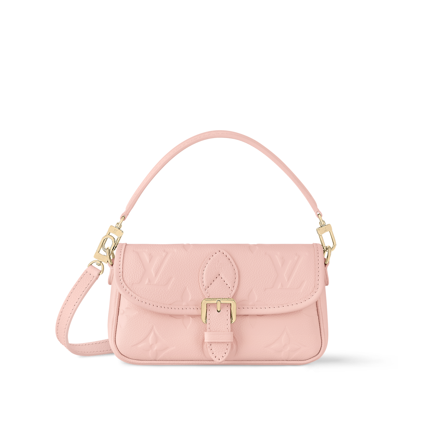 Louis Vuitton Diane Nano Baguette Bag Pink Opale with Gold Hardware