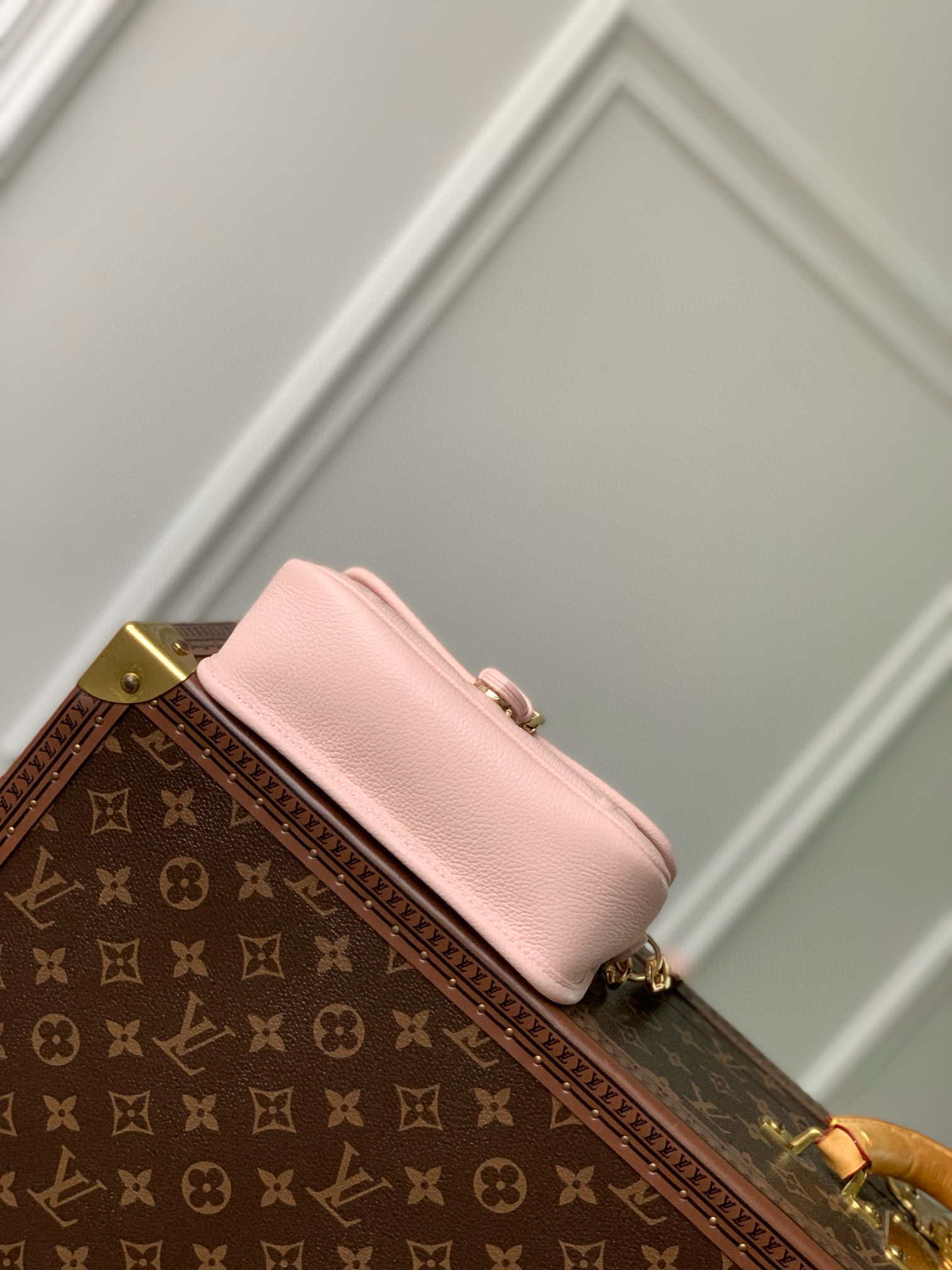 Louis Vuitton Diane Nano Baguette Bag Pink Opale with Gold Hardware