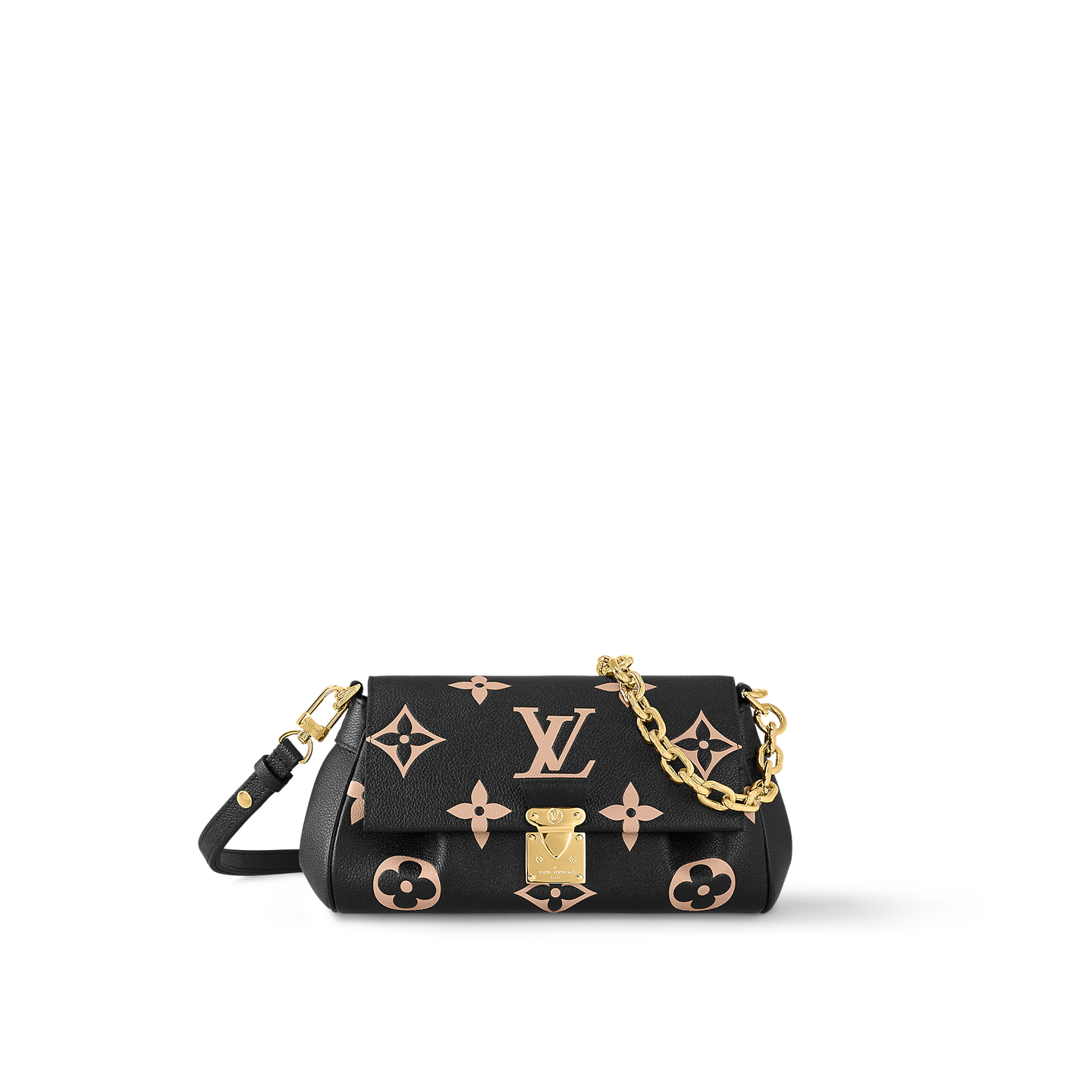 Louis Vuitton Favorite Bag Black/Beige with Gold Hardware