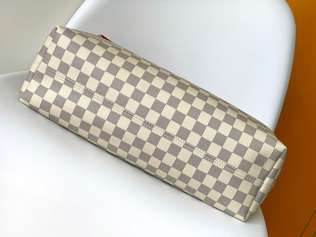 Louis Vuitton Graceful MM Bag Damier Azur with Gold Hardware