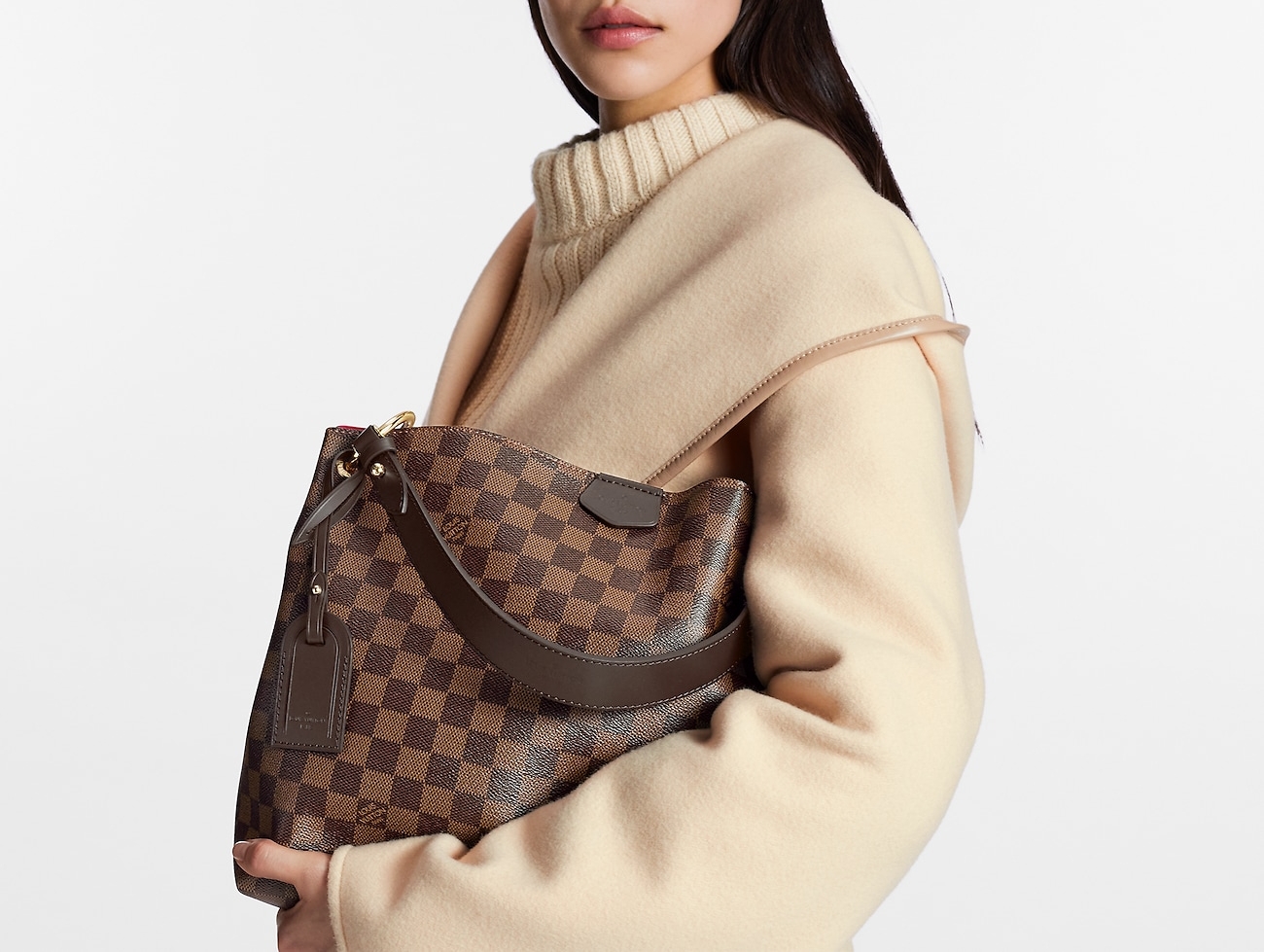 Louis Vuitton Graceful PM Bag Damier Ebene with Gold Hardware