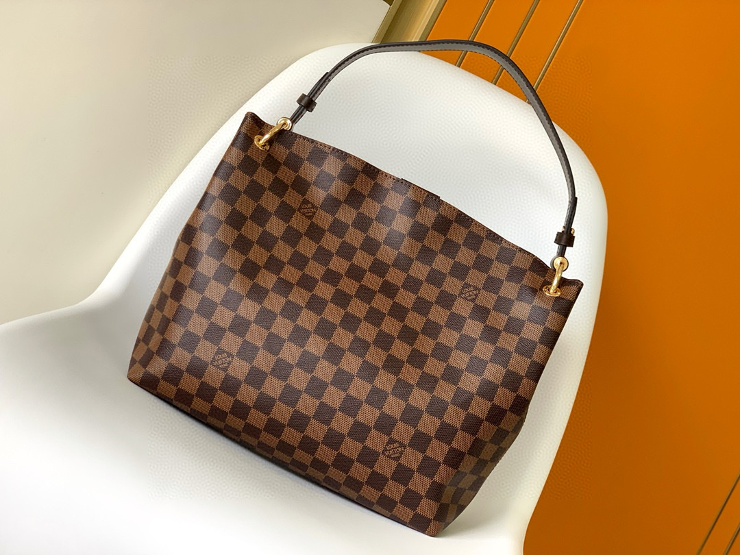 Louis Vuitton Graceful PM Bag Damier Ebene with Gold Hardware