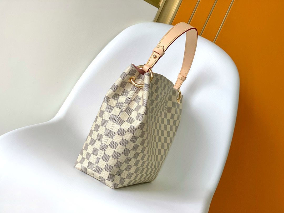 Louis Vuitton Graceful PM Bag Damier Azur with Gold Hardware