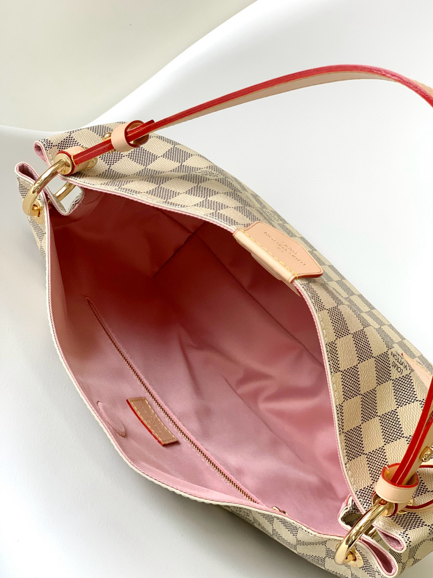 Louis Vuitton Graceful PM Bag Damier Azur with Gold Hardware