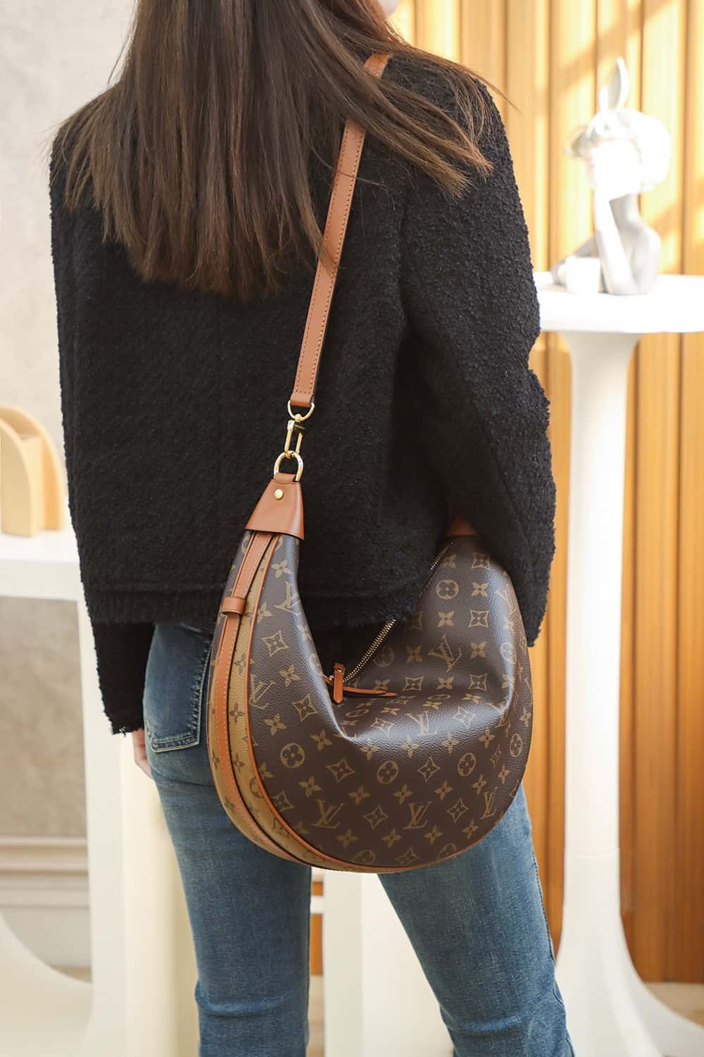 Louis Vuitton Loop Hobo Bag Monogram and Monogram Reverse with Gold Hardware