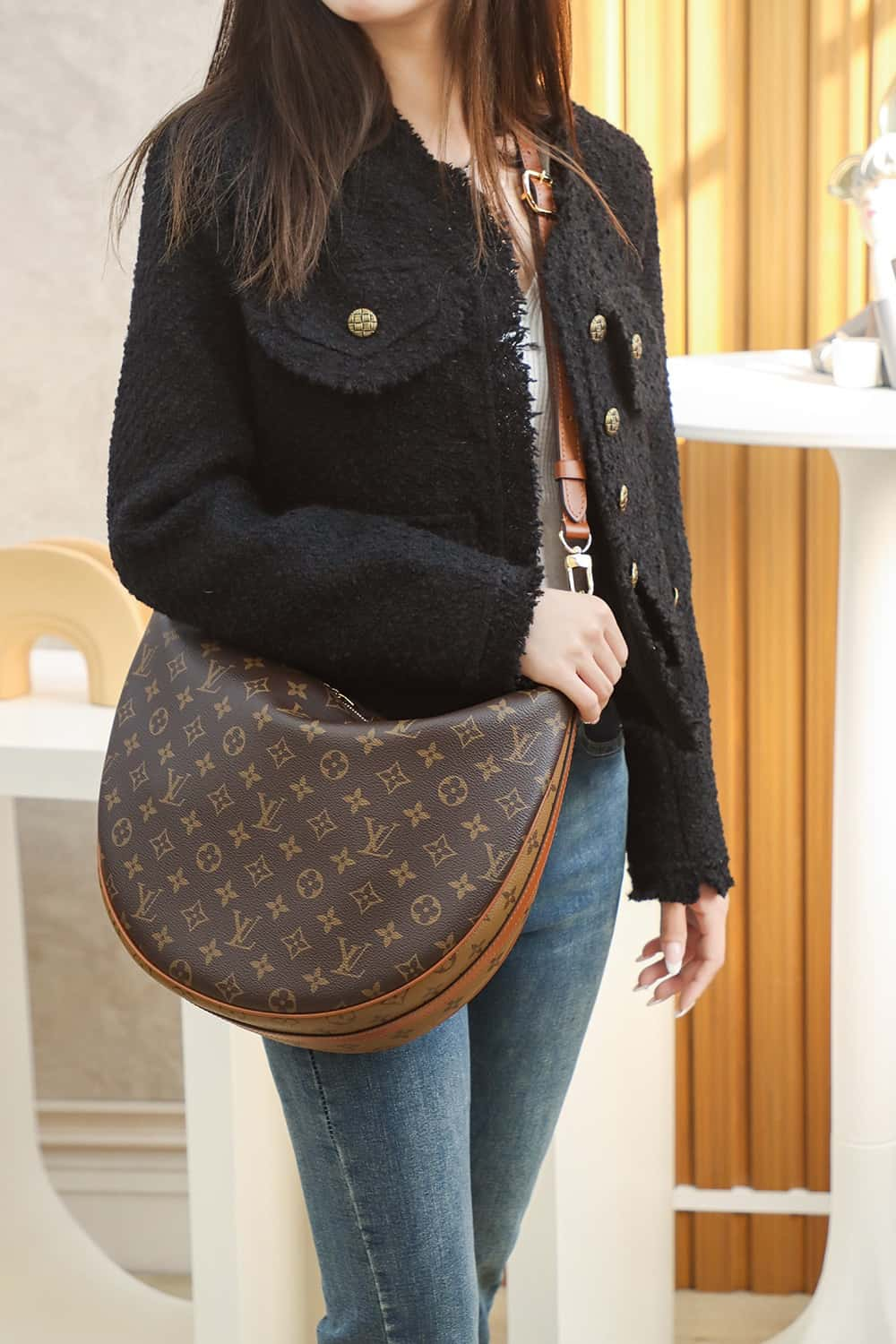 Louis Vuitton Loop Hobo Bag Monogram and Monogram Reverse with Gold Hardware