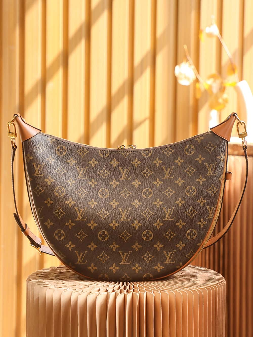 Louis Vuitton Loop Hobo Bag Monogram and Monogram Reverse with Gold Hardware